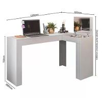 Penteadeira Escrivaninha Branco Com Espelho St Plus Branco - 5