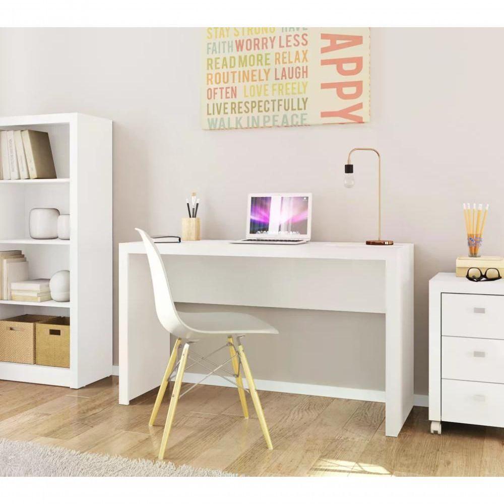 Mesa Escrivaninha Para Escritorio Me4135 Branco Branco - 2