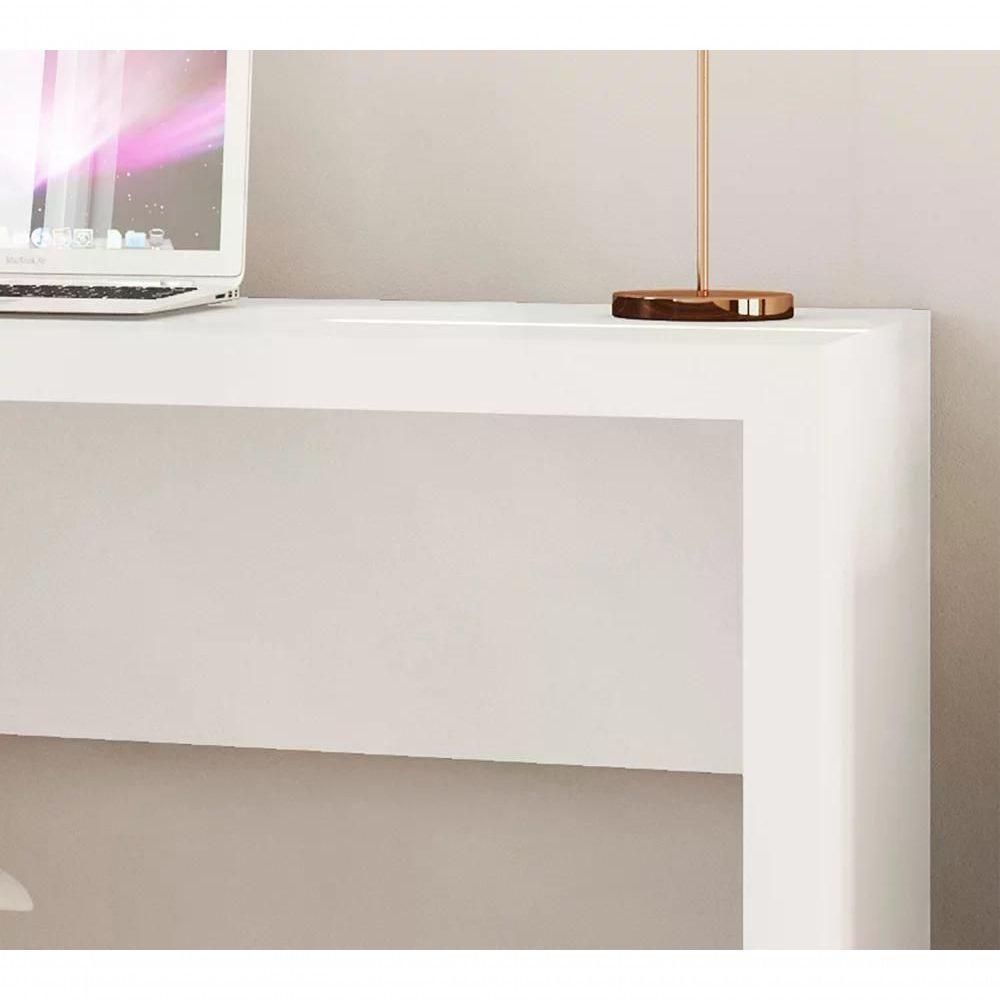 Mesa Escrivaninha Para Escritorio Me4135 Branco Branco - 5