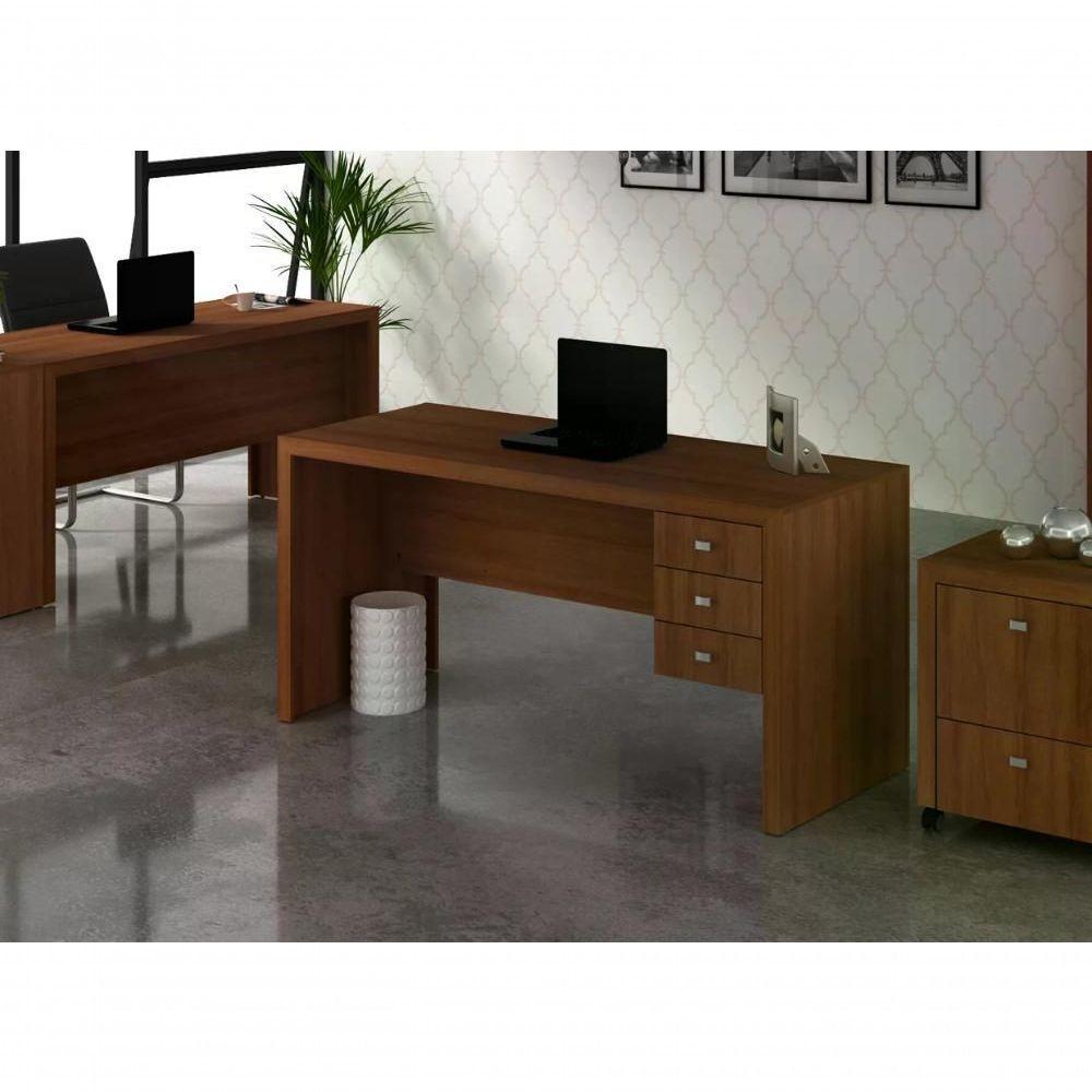 Escrivaninha Para Escritorio Me4113 Amendoa Amendoa - 2