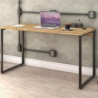 Kit Mesa Para Escritório Com Estante 135 Cm Carvalho - 9