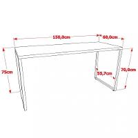 Kit Mesa Para Escritório Com Estante 150 Cm Preto Onix - 3
