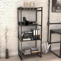 Kit Mesa Para Escritório Com Estante 150 Cm Preto Onix - 8