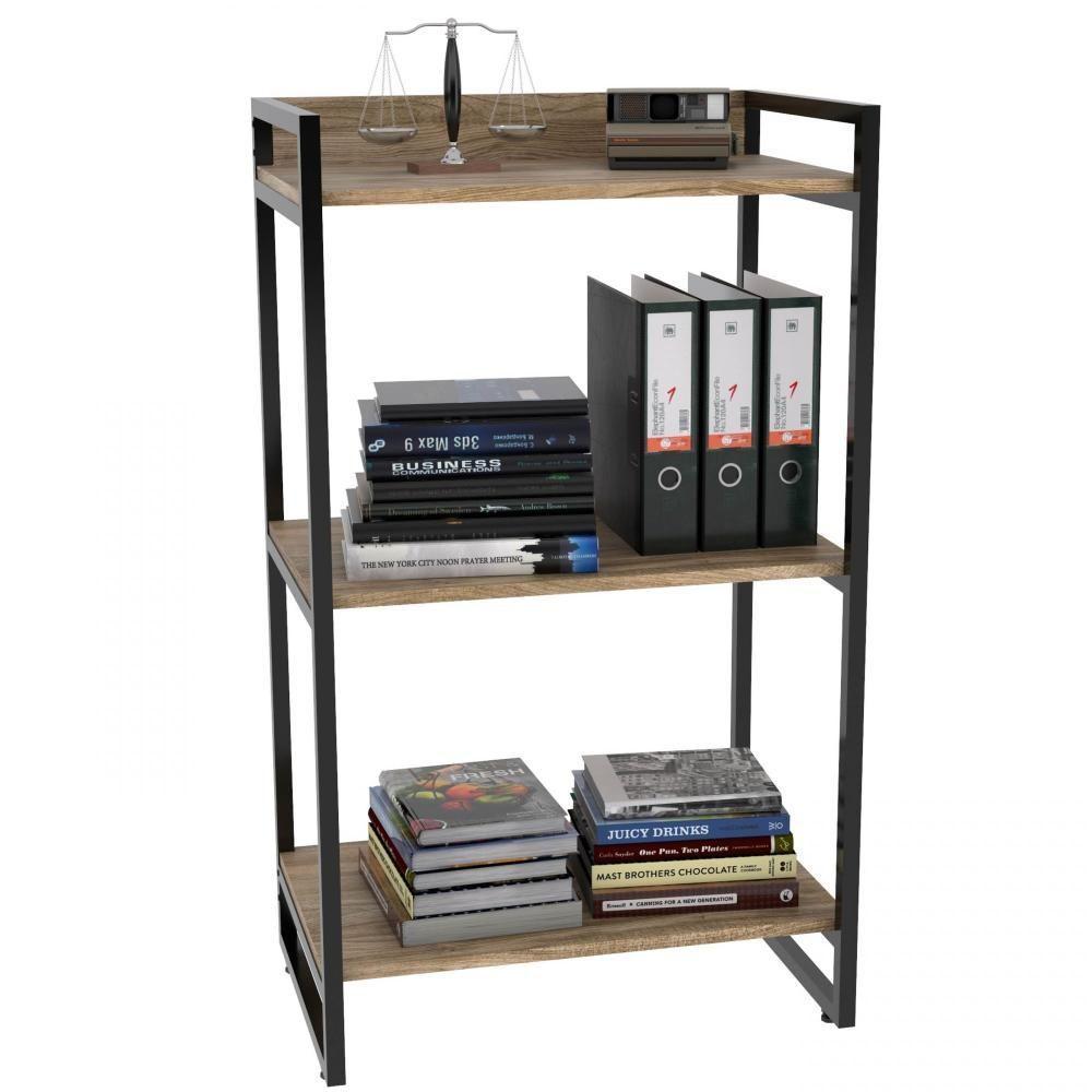 Kit Mesa Para Escritório Com Estante 120 Cm Carvalho - 6