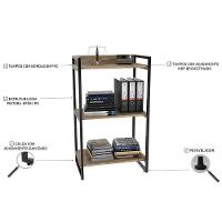 Kit Mesa Para Escritório Com Estante 120 Cm Carvalho