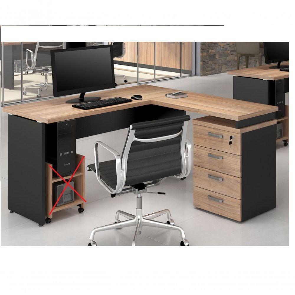 Mesa Em L Web30 1,20 X 1,50 C/ 4 Gavetas - Calvi / Preto - 1