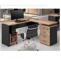 Mesa Em L Web30 1,20 X 1,50 C/ 4 Gavetas - Calvi / Preto - 1