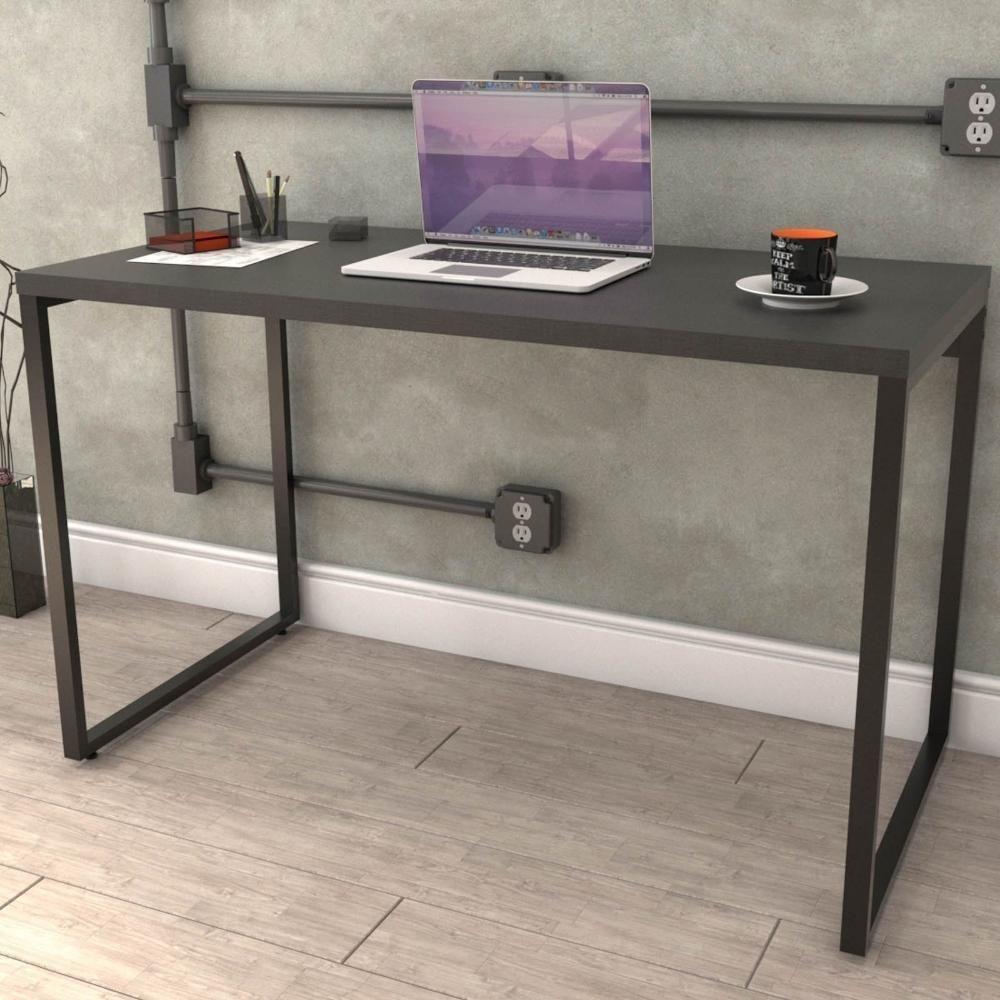 Kit Mesa Para Escritório Com Estante 120 Cm Preto Onix - 9