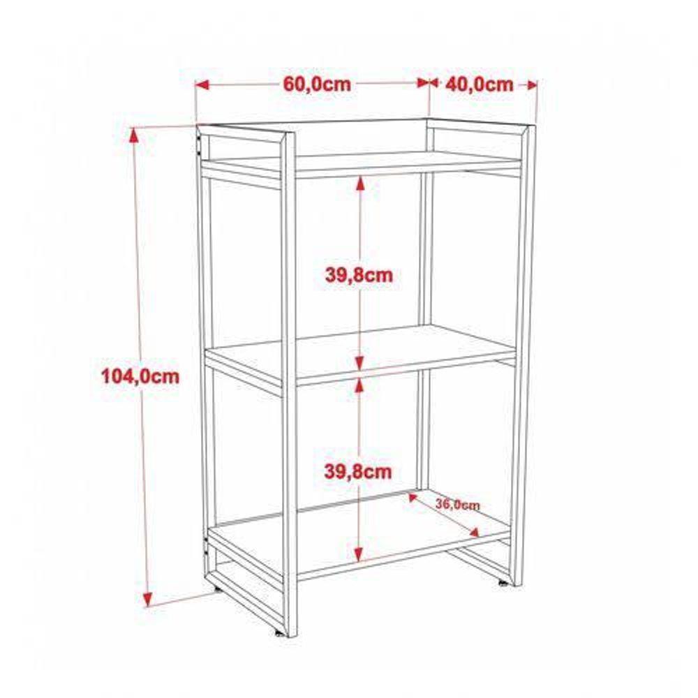 Kit Mesa Para Escritório Com Estante 150 Cm Preto Onix - 2