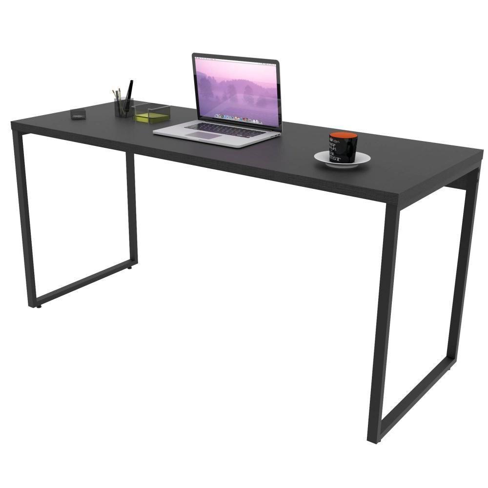 Kit Mesa Para Escritório Com Estante 150 Cm Preto Onix - 7