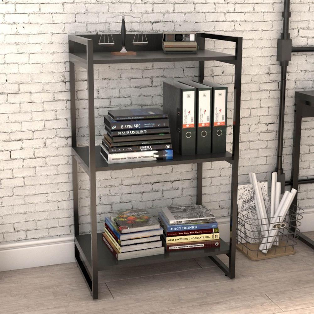 Kit Mesa Para Escritório Com Estante 150 Cm Preto Onix - 8