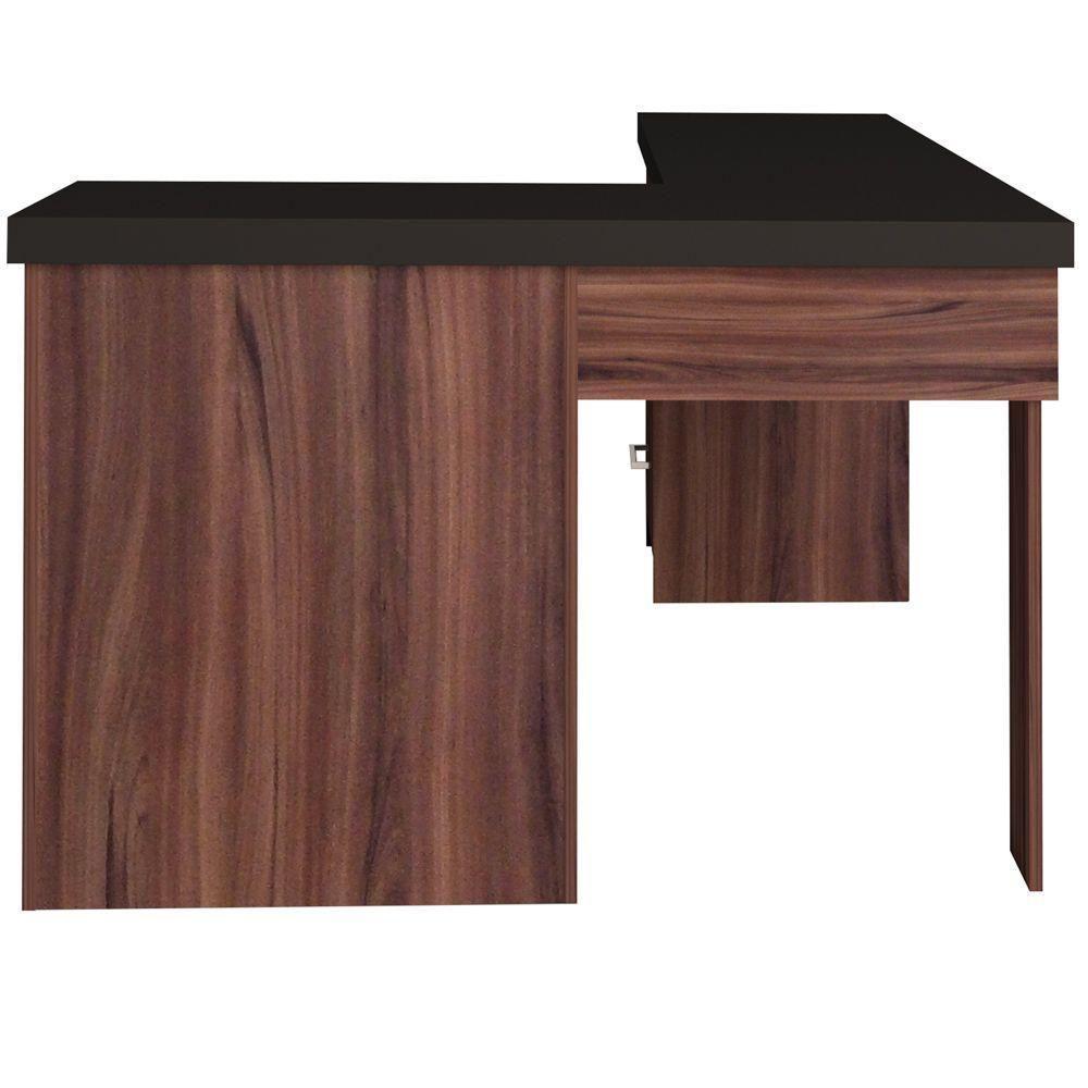 Mesa Para Escritório Escrivaninha Mali A02 Preto Ipê - 4