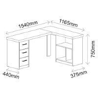 Mesa Para Escritório Escrivaninha Mali A02 Preto Ipê - 7