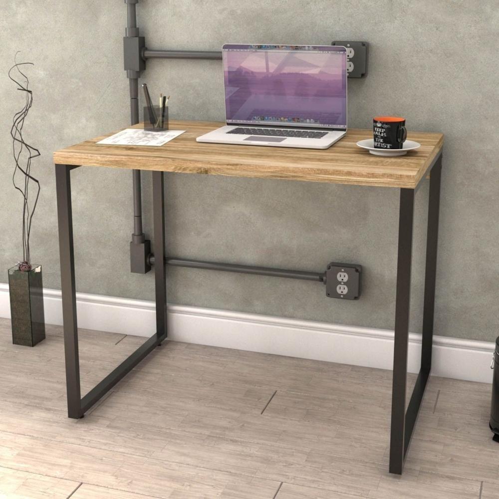 Mesa Para Escritório Estilo Industrial 90 Cm Carvalho - 6