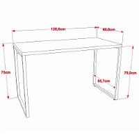 Mesa Para Escritório Estilo Industrial 120 Cm Carvalho - 2