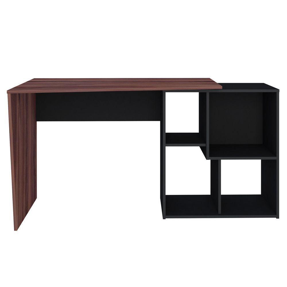 Mesa Para Escritório Escrivaninha Urban A02 Ipê Preto - 5