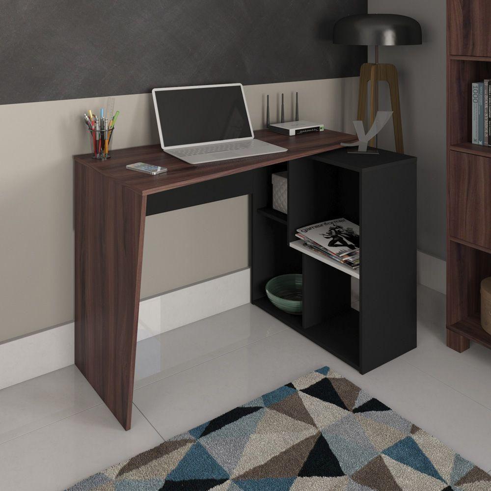 Mesa Para Escritório Escrivaninha Urban A02 Ipê Preto - 7