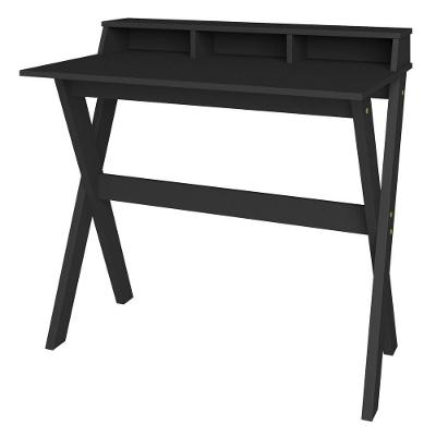 Mesa para Escritório Escrivaninha Retangular Itália A02 MDF 90 cm Preto
