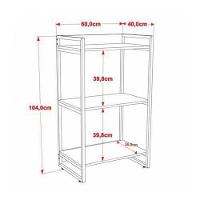 Kit Mesa Para Escritório Com Estante 90 Cm Preto Onix - 2