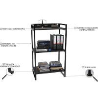 Kit Mesa Para Escritório Com Estante 90 Cm Preto Onix