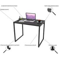 Kit Mesa Para Escritório Com Estante 90 Cm Preto Onix - 5