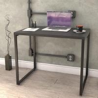 Kit Mesa Para Escritório Com Estante 90 Cm Preto Onix - 9