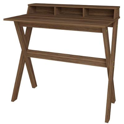 Mesa para Escritório Retangular Itália A02 Moderno MDF 90 cm Marrom