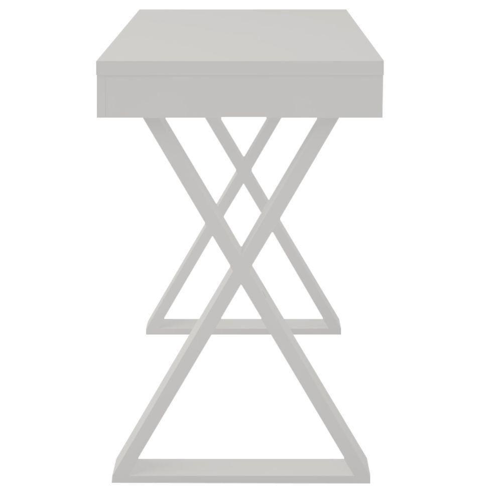 Mesa Para Escritório Escrivaninha Cavalete 01 Gaveta Branco - 4