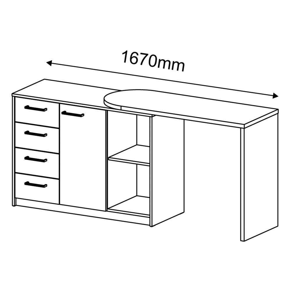 Mesa Para Escritório Extensível Escrivaninha Logan Branco - 7