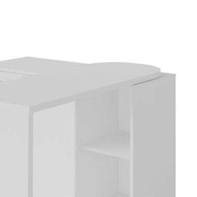 Mesa para Escritório Extensível Retangular Logan A02 4 Gavetas MDF 100 cm Branco