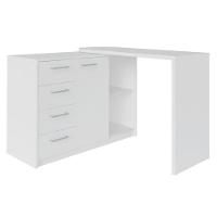 Mesa Para Escritório Extensível Escrivaninha Logan Branco - 1