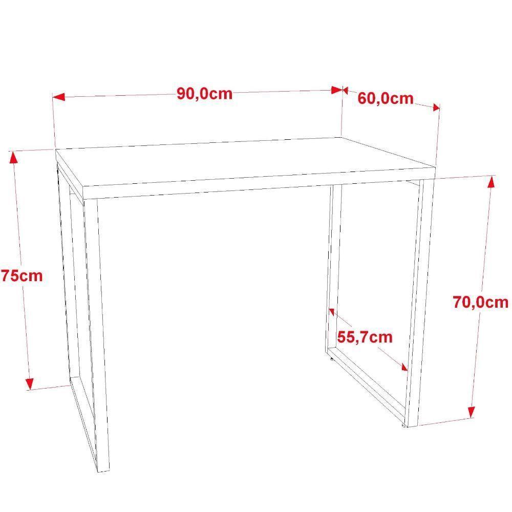Kit 02 Mesas Para Escritório Home Office 90 Cm Preto Onix - 3