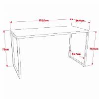 Kit 02 Mesas Para Escritório Home Office 135 Cm Preto Onix - 5