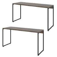 Kit 02 Mesas Escritório E Aspen 150Cm C01 Carvalho Dark - 1