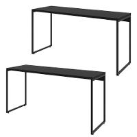 Kit 02 Mesas Escritório E Home Office Aspen 150 Cm C01 Onix - 1