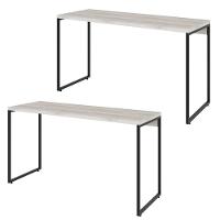 Kit 02 Mesas Escritório E Home Office Aspen 135 Cm C01 Snow - 1