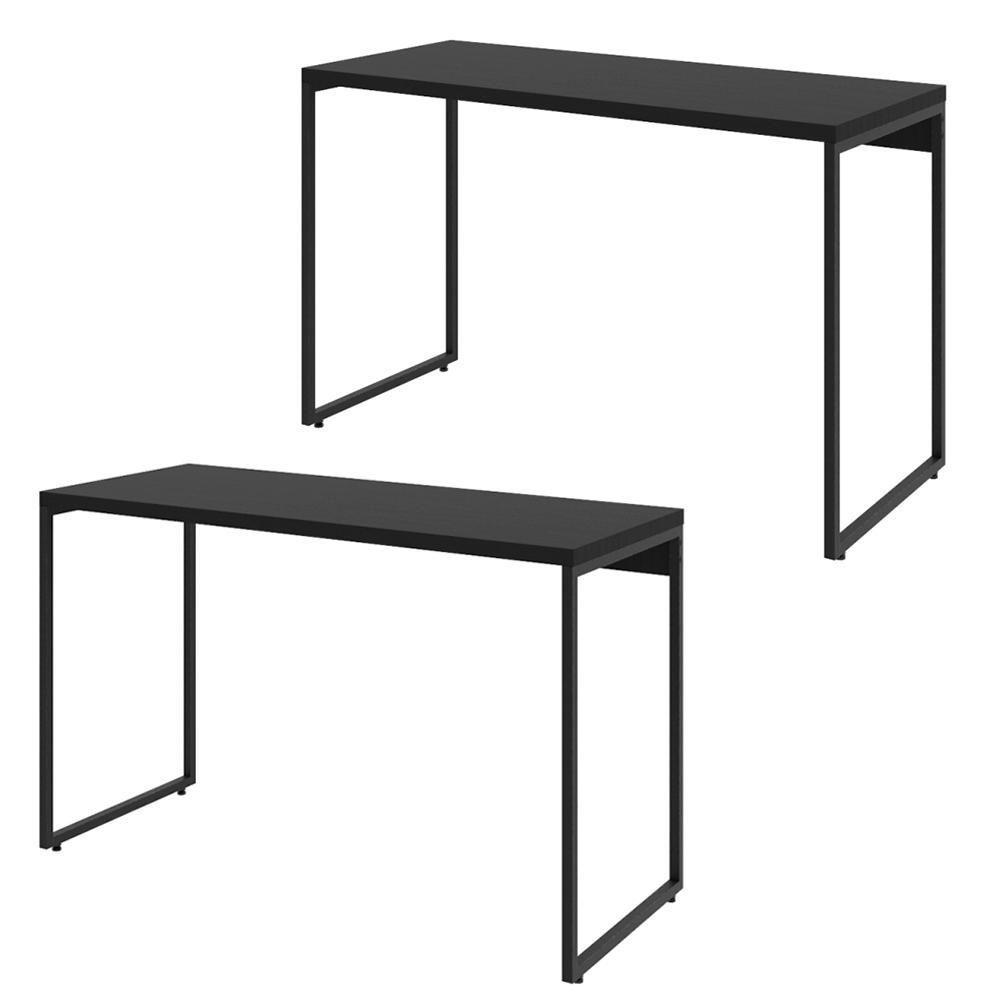 Kit 02 Mesas Escritório E Home Office Aspen 120 Cm C01 Onix - 1