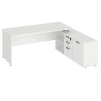 Mesa P/ Consultório Em L 1,70 Web40 C/ Armário Branco/Branco - 3