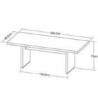 Mesa Para Escritório Reunião 204x90cm A02 Charuto Preto - 6