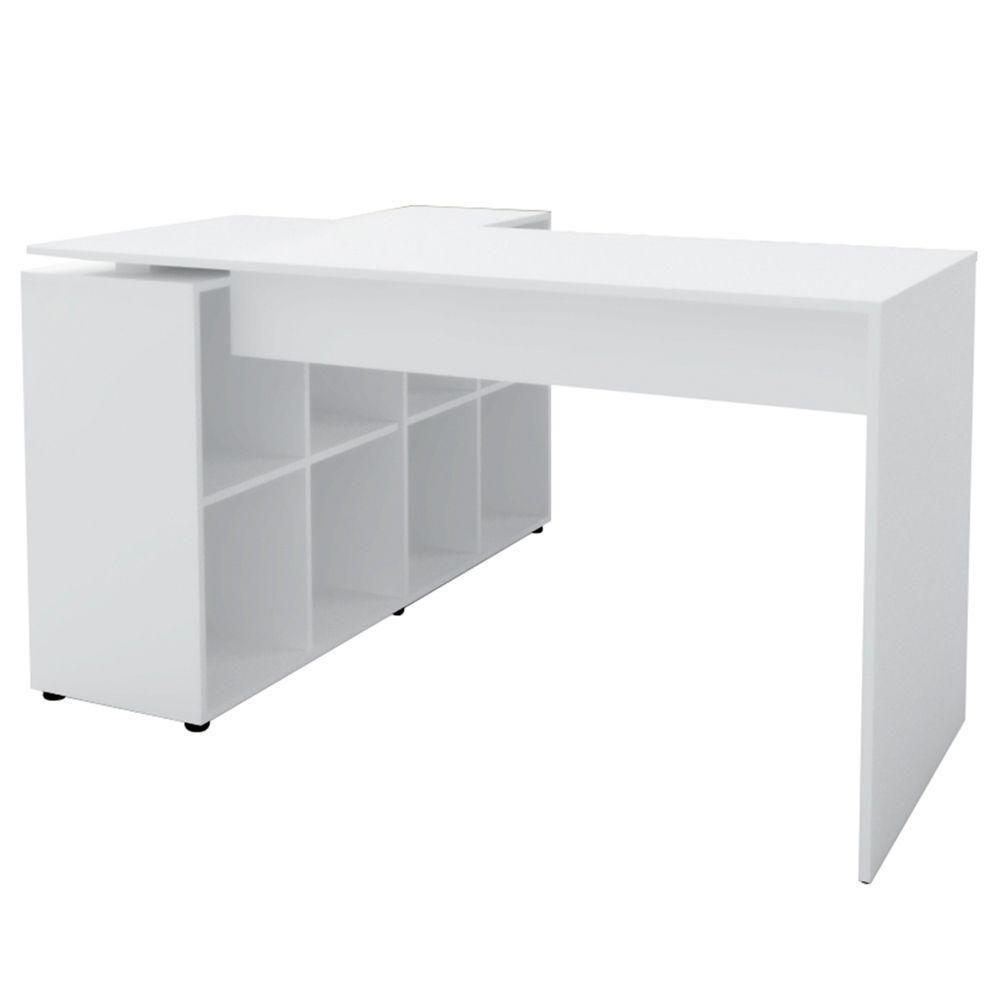Mesa Para Escritório Extensível Escrivaninha Nero A2 Branco - 4