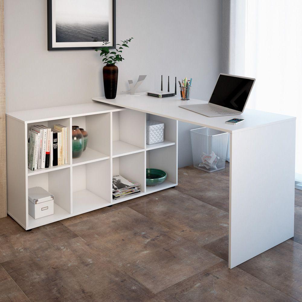 Mesa Para Escritório Extensível Escrivaninha Nero A2 Branco - 8