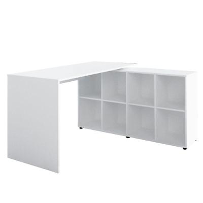 Mesa Escritório em l Nero A02 Contemporâneo MDP 140 cm Branco para Home Office