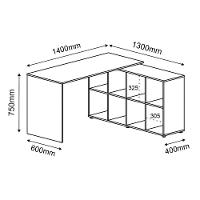 Mesa Para Escritório Extensível Escrivaninha Nero A2 Branco - 5