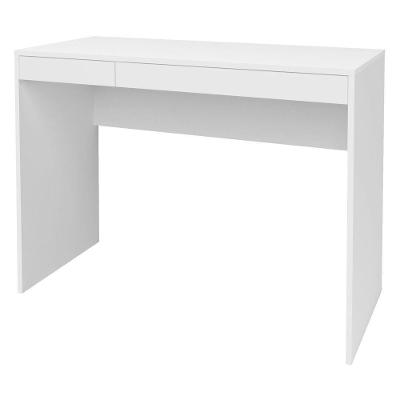 Mesa para Escritório Escrivaninha Retangular College A02 2 Gavetas MDF 103 cm Branco