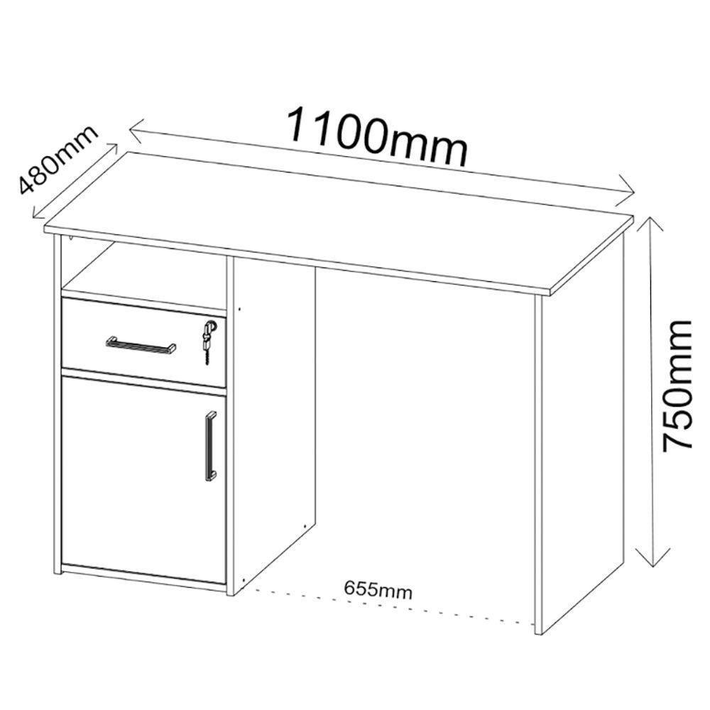 Mesa Para Escritório Escrivaninha Hall A02 Ipê Branco - 2
