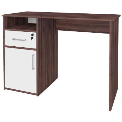 Mesa para Escritório Escrivaninha Retangular Hall A02 1 Gaveta MDF 110 cm Branco