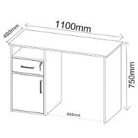 Mesa Para Escritório Escrivaninha Hall A02 Ipê Branco - 2