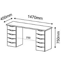 Mesa Para Escritório Escrivaninha Due Web Nogal A02 Branco - 9