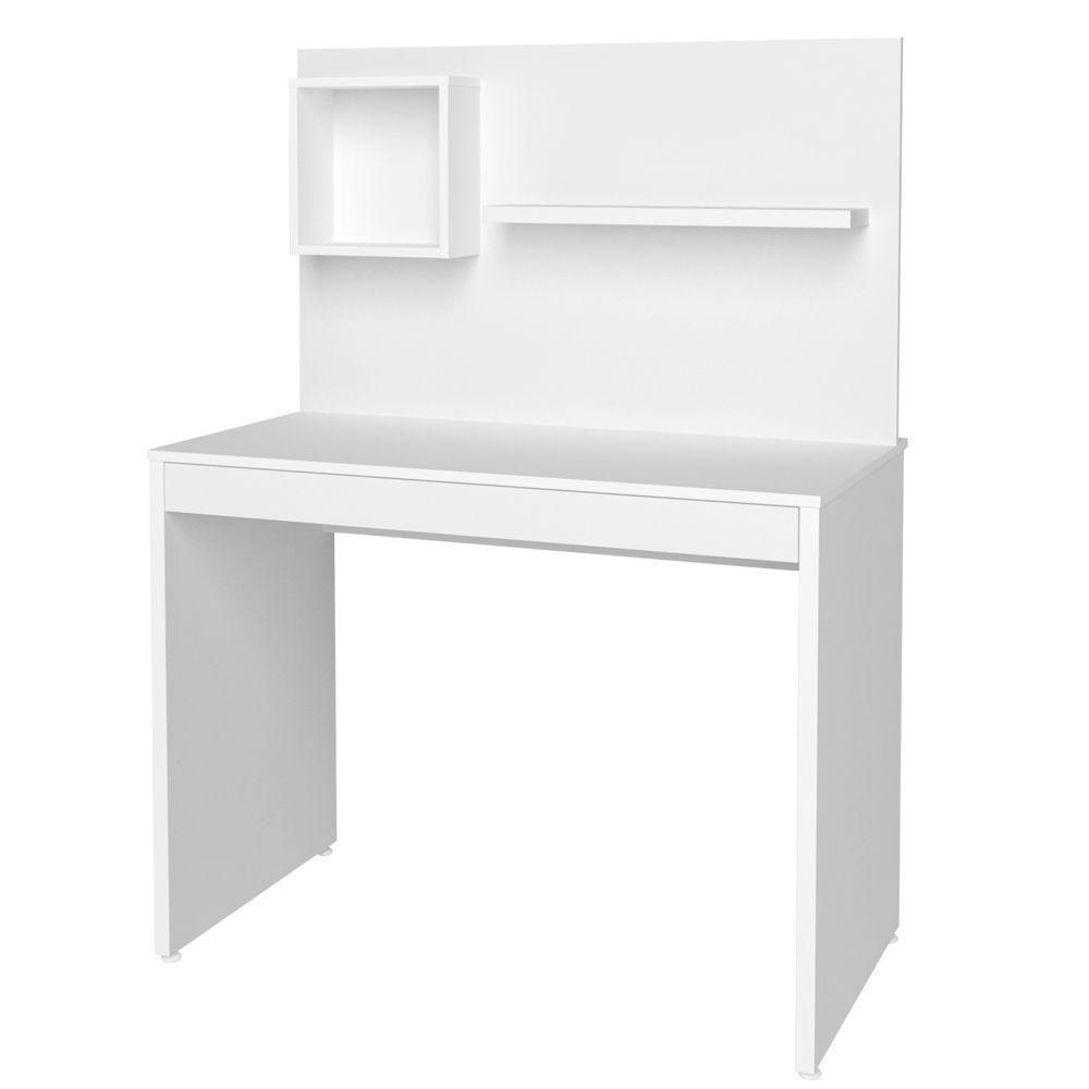 Mesa Para Escritório Escrivaninha Com Painel First Branco - 1