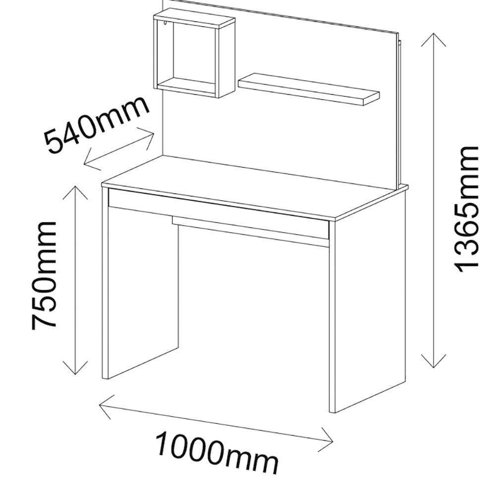 Mesa Para Escritório Escrivaninha Com Painel First Branco - 2
